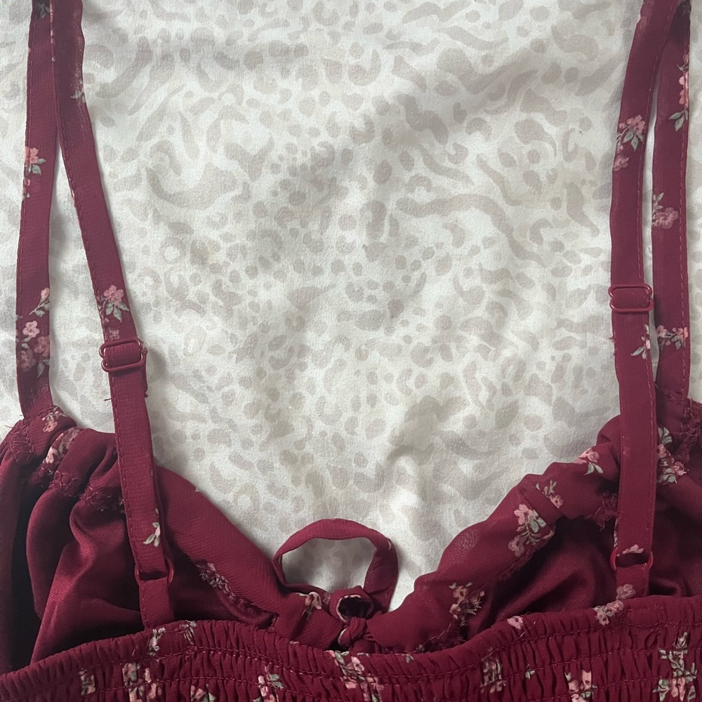 No Boundaries Burgundy Floral Maxi Dress - Picture 4 of 6